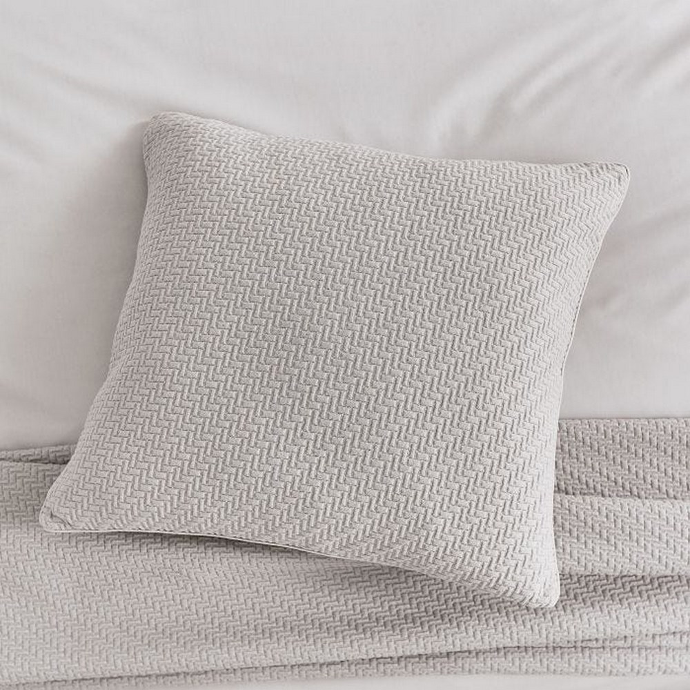 Andaz Feather Fine Linens Cotton Cushion in Silver Grey